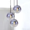 LED suspension éclairage argent or verre suspension lampe boule suspension luminaires de cuisine salle à manger salon Luminaire LED lumière