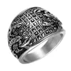 Punk Vintage Black Crystal Scorpion Pattern Mens Ring Gold Color Round Stainless Steel Titanium Rings for Men Jewelry