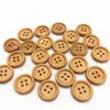 300 pièces 18mm bois naturel brun clair 4 trous ronds boutons de couture embellissements bricolage artisanat pour décorations de sacs Scraf