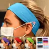 18 kleuren gezichtsmasker hoofdband houder sport gebreide hoofdbanden met knop oor spaarders hoofdband voor gezicht cover yoga haarband