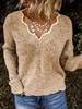 Sexy Kant Schilferige Wolken V-hals Gebreide Trui Tops Dames Herfst Winter Fleece Warme Trui Dame Lente Jumper Tops303m