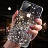 iPhone Luxo Bling Glitter telefone capa para 11 Pro X XS Max XR silicone macio capa para o iPhone 7 8 6 6S Mais de Casos Transparente Capa