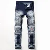 Top designer men039s jeans spring and autumn models light blue black fashion mill car explosion men039s skinny jeans trouser5176680