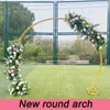 Hochzeit Dekoration Bogen Doppel Pole Schmiedeeisen Bogen Kreis Blumenständer Party Dekor Künstliche Blumen Bogen Eisen Regal Requisiten