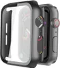 Coque PC rigide Slim en verre trempé Protecteur d'écran Housse de protection globale pour Apple Watch Series 6 SE 5 4 3 2 1 38mm 42mm 40mm 44mm