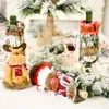 Noel Yılbaşı Dekorasyon JK2008XB için Noel Şarap Şişe Kapağı Noel Baba Kardan Adam Elk Çorap bulaşığı