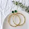 luxury jewelry women designer errings gold malachite hoop huggie ins fashion earrings and diamond clavicle chain jewelry suits8041245