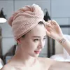 Local stock 100 Cotton Hair Quick Drying Towel Turbie Wrap Loop Button Bath Turban5441829