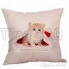 Nowa świąteczna dekoracja Christmas Pillow Case Cat and Dog Drukuj Prosta sofa z skrzynką poduszką 45 * 45 cm 9style T500287