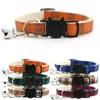 Kolorowe Grid Pet Collar Dzwon Kot Klamra Bezpieczeństwa Regulowany Pet Dog Kot Naszyjnik Neck Pasek Lead Dog Cat Supply VT1575