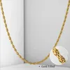 Kedjor Twisted Rope Necklace Womens Mens Chain Yellow Gold Filled GF 2mm GN445