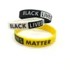 Black Lives Matter Bracelet Bracelet en Silicone femmes hommes unisexe Bracelets en caoutchouc Bracelet Bracelets 200 pièces OOA81106389181