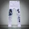 White Fashion Men Jeans Unique Lighting And Man Printing Cotton Large Size 40 Jeans For Men 2021 New7281030