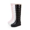 No Outono e Inverno, The New Academic Estilo Lazer Grosso Bottom-fundo plano Tamanho Grande 40-43 Student alta Botas Botas Mulheres