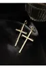 S1630 Fashion Jewelry Asymmetric Rhinstone Pearls Cross Earrings Cross Dangle örhängen