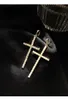 S1630 Fashion Jewelry Asymmetric Rhinstone Pearls Cross Earrings Cross Dangle Earrings