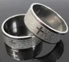 25pcs Etched Silver Mens English Lord's prayer stainless steel Cross rings Religious Rings Men's Gift Wholesale Jewelry lots FREE SHIPPING