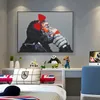 Abstract Bow Headphone Music Monkey Wall Art Picture Posters and Prins Poster Room Decor Home Decoration Pintura a óleo6553618