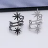 Europäische Mode Persönlichkeit Mädchen Stern Mikro-Intarsien Zirkon Ring Schmuck Frauen justierbare schwarze Öffnung und weißen Zirkon Ring High-End-Geschenke