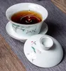 Garden Bird Gaiwan Ny ankomst Sancai Tea Tureen keramik stor spårning av guld tecup te skål
