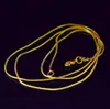 1.2mm 18k banhado a ouro suave cadeia de cobra colar de lagosta fechos de festa de casamento jóias tamanho 1.2mm 16inch --- 30inch whosales Price