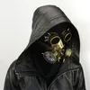 Steampunk Metallic Luster Gas Mask with Goggles Retro Cosplay Creepy Death Mask Helmet for Halloween Costume JK2009XB