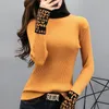 Плотный базовый свитер Женщины тонкие с длинными рукавами Женские свитера и пуловеры Партлена Тонкие свитеры Дамы вязаные моды
