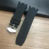28 mm AAA -horlogeband met buckle zwart wit rubber siliconen horlogeband horloge geschikt voor apmen horloge luxe heren polshorloge