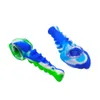 Fish bone glass water pipe hand for wholesale tobacco with Silicone Pipes herb