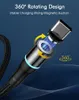 Magnetische kabel Type C / Micro USB-kabels 3A Snelle oplaadkabel Snelle ladingskabel voor Samsung S20 Note10 met retailpakket