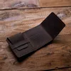 Men Wallets Vintage Cow Genuine Leather Wallet Male Handmade Custom Dollar Coin Purse Short Wallet Employee Gift1211x