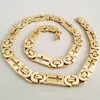 Gold Huge & Heavy Byzantine Flat Chain Necklace 316L Stainless Steel Hollow Jewelry Men's Chain Necklace Link Wholesale Jewelry 11mm4688598