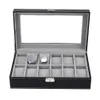 6 10 12 Slots Watch Box Boîte Anneaux Collier Collier Conservateur Organisateur de stockage Bijoux Affichage Pu Leather Cercet saat Trendcy CX3975217