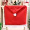 Cadeira de Natal Capa Papai Noel Chapéu Vermelho Coberturas Capas de Jantar Cadeira Cap Conjuntos para Decorações de Casas de Xmas Novo 60CMX50