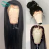 Bythair Silky Straight 13X6 HD Lace Front Human Hair Wig With Baby Hairs Natural Black Color Pre Plucked hairline8533103