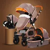 Luxuriöser Kinderwagen, 3-in-1, tragbarer Reise-Kinderwagen für Neugeborene, hochklappbarer Kinderwagen für 0–36 Monate