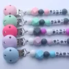 Personalised Name Silicone Pacifier Holder Flower Beads Teething Clip Chain Dummy Clips 5 Colors5126096