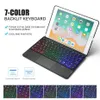 Pour iPad pro 9.7 nouvel étui pour iPad air avec clavier Bluetooth pavé tactile LED rétro-éclairé en aluminium sans fil claviers support couverture