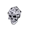 Skeleton skull word D20 face dice digital creative Dungeons and Dragons enamel pin trendy personality cool retro punk brooch pin clothes bac