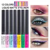 12 sztuk płynna eyeliner zestaw kolorowe płynne eyeliner pióro handaiyan matte płynny eyeliner ołówek oko liniowiec makijaż