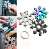 18 in 1 Camp Sleutel Ring Pocket Tool Openers Multifunctionele Wandeling Sleutelring Multipurposer Overleef Outdoor Openers Sneeuwvlok Multi Spanne Hex Moersleutel