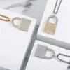 Collier pendentif avec serrure et clé en Zircon cubique pour hommes, plaqué or et argent, bijoux Hip Hop, cadeau, offre spéciale