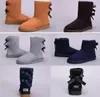 Women boots for girls Short Mini Classic Knee Tall Winter Snow Boot Bailey Bow womens booties Ankle Bowtie Black Grey chestnut 4 color ds2q size 5-10