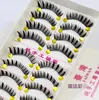 Yokpn Japonês Handmade Cílios Falsos Natural Olho Falso Ilhas Cauda Olhos Alongado Parcialmente Grosso Eyelashes 10 Pares 1 Box