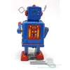 NB Tinplate Retro Wind-up Robot kan trumma Walk Clockwork Toy Nostalgic Ornament för Kid Birthday Christmas Boy Gift Collection 253f