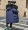 2020 Boys Long Big Fur Collar Down Jackets Children Inverno con cappuccio con cappuccio da calore con cappuccio per bambini Duck White Duck Down Giacca1562772