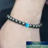 New Trendy Friendship Black Hematite Natural Stone Bead Bracelet Strand Bracelets Jewelry for Women and Men