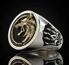 Klassieke Tweekleurige Wolf Hoofdringen Voor Mannen Vintage Mode Punk Gothic Party Ring Mannelijke Dier Punk Sieraden Verjaardagscadeau2303902