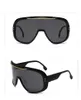 Boy Kapak Tek Parça Tasarımcı Güneş Gözlüğü Kadın Moda Büyük Çerçeve Erkekler Rüzgar Geçirmez Ayna Kaplama Shades 6 renk 10 ADET Hızlı GEMI
