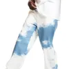 Mjartoria Men Jeans light Blue Curagy Straight Straight Denim Pants Tie Dye Print Sky Blue Long Ounlouser Straight Jeans 20203118
